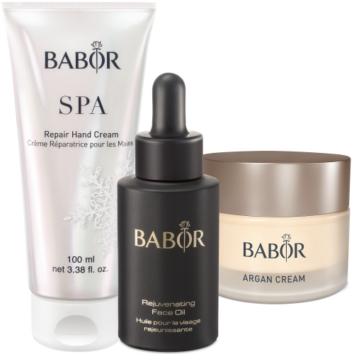 Argan Cream, Repair Hand Cream und Rejuvenating Face Oil